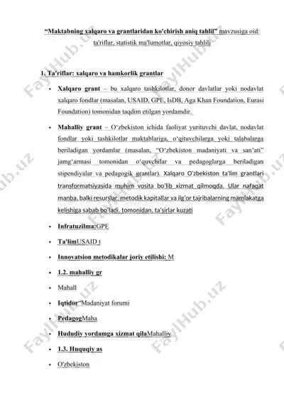 xalqaro va grantlar tahlili — DOCX