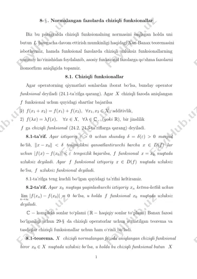 chiziqli funksionallar — PDF