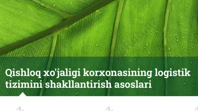 qishloq xo'jaligi korxonasining logistik tizimini shakllantirish asoslari — PPTX