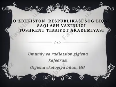 gigiena ekologiyada mikroiqlim ko'rsatkichlarini baholash — PPTX