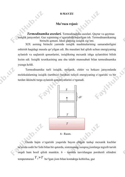 termodinamika asoslari — DOCX