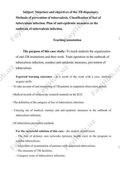 structure and objectives of the tb dispensary — DOCX