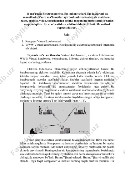 elektron pochta. ep imkoniyatlari — DOCX