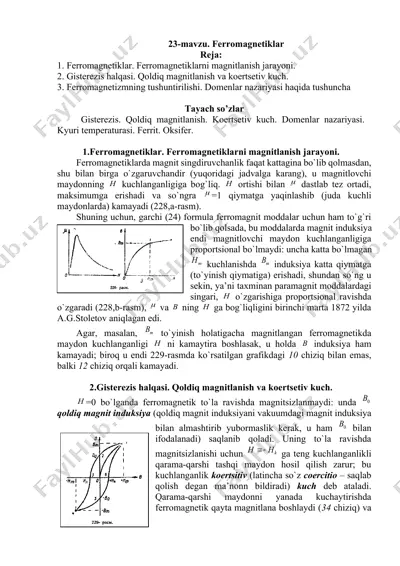 fеrrоmagnеtiklar — DOCX