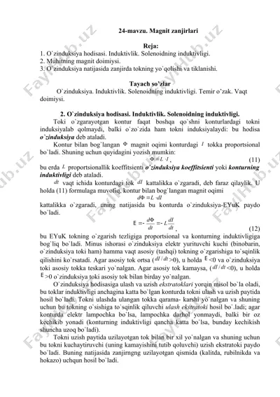 magnit zanjirlari — DOCX