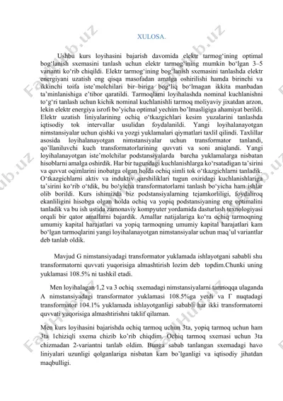 elektr tarmoq bog'lanish sxemalari — DOCX