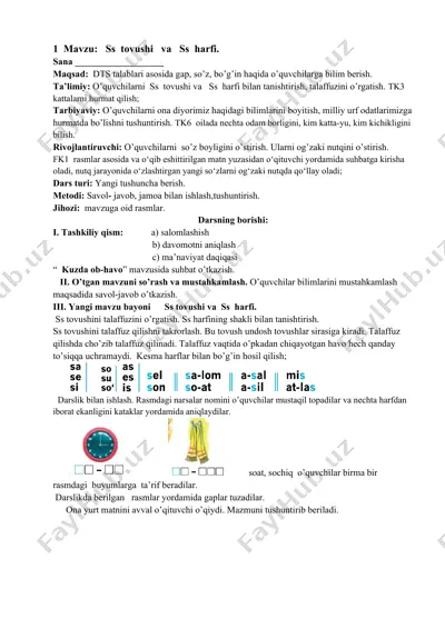 ss tovushi va ss harfi — DOCX