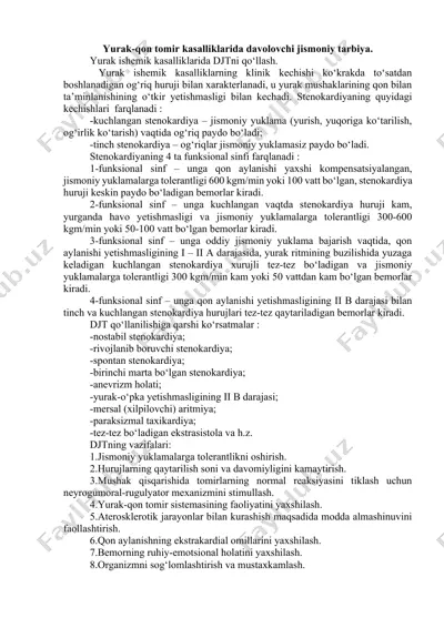 yurak-qon tomir kasalliklarida davolovchi jismoniy tarbiya — DOCX