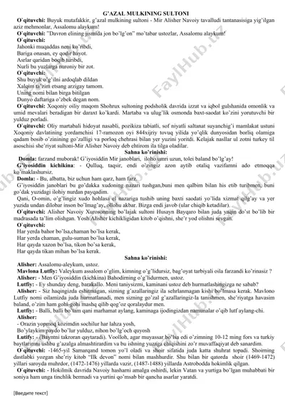 g’azal mulkining sultoni — DOCX