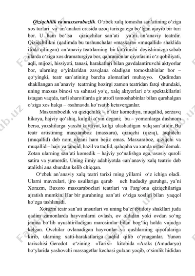 qiziqchilik va masxarabozlik — DOCX