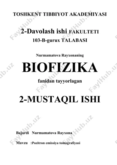 pozitron emissiya tomografiyasi — DOCX