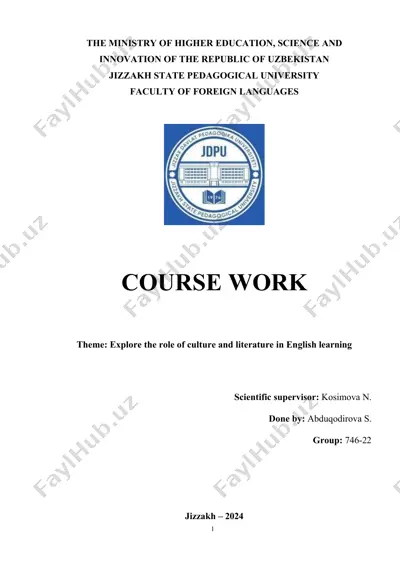 explore the role of culture and literature in english learning — DOCX