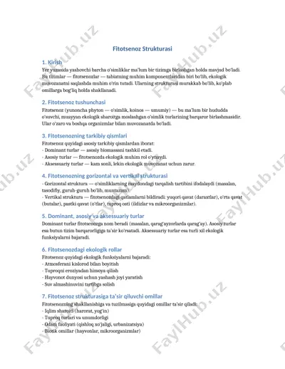 fitotsenoz strukturasi — DOCX