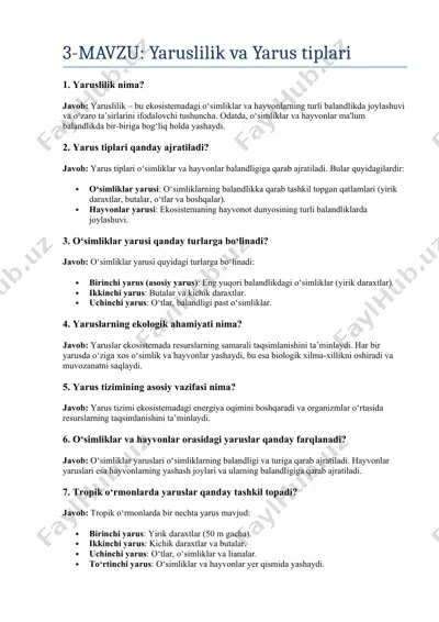 yaruslilik va yarus tiplari maqolası — DOCX