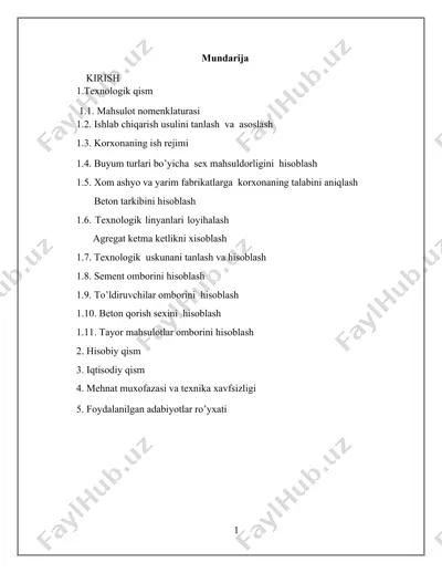 beton qoplama texnologiyasi — DOCX