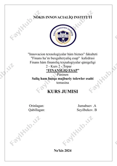 finansliq esap páninen — DOCX