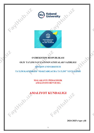 pedagogik amaliyot kundaligi — DOCX