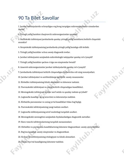 jarohat infeksiyalarida mikrobiologiya — DOCX