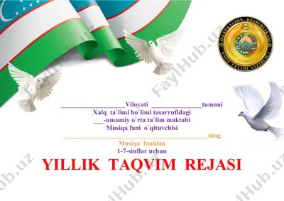 yillik taqvim rejasi — DOCX