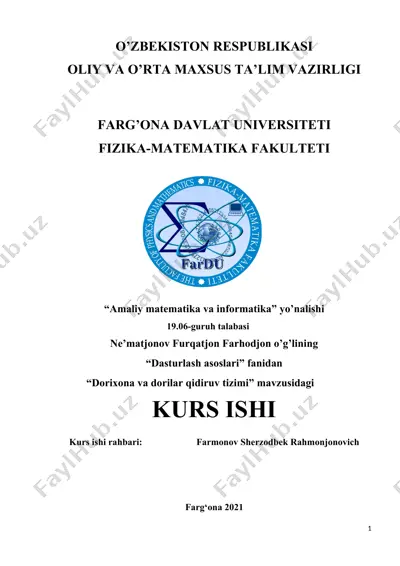 dorixona va dorilar qidiruv tizimi — DOCX