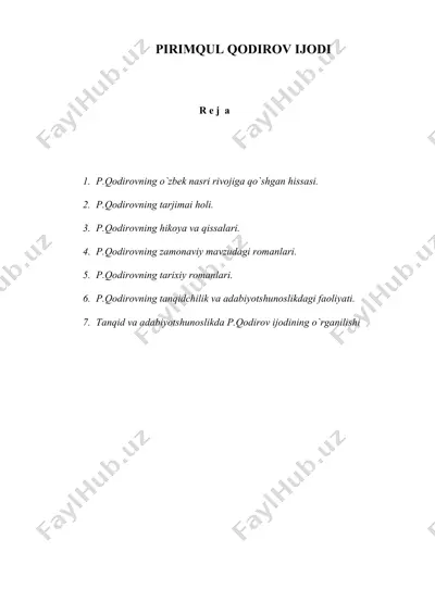 pirimqul qodirov ijodi — DOC