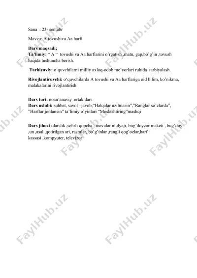 a tovushiva aa harfi — DOCX