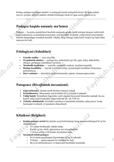 podagra kasalligi haqida — DOCX