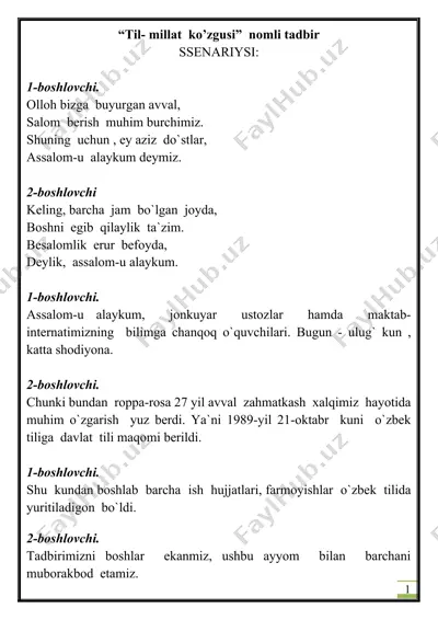 "til-millat ko'zgusi" — DOCX