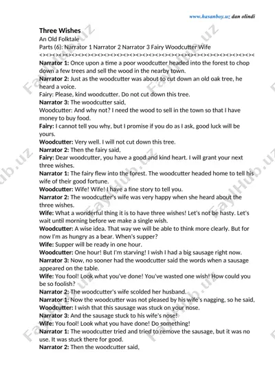 three wishes — DOCX
