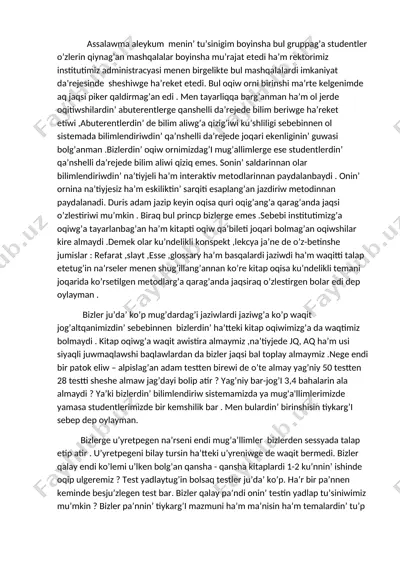 o'quv jarayoni — DOCX