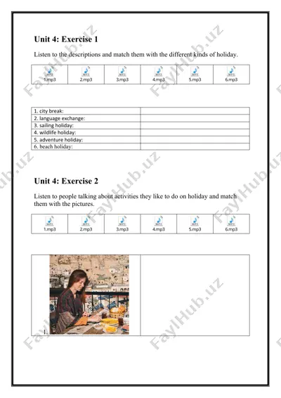 unit 4: holiday activities — DOCX