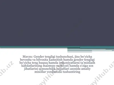 gender tengligi — PPTX