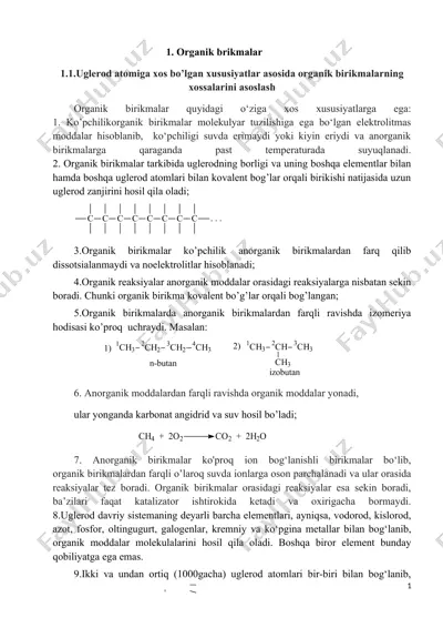 organik birikmalar — DOCX