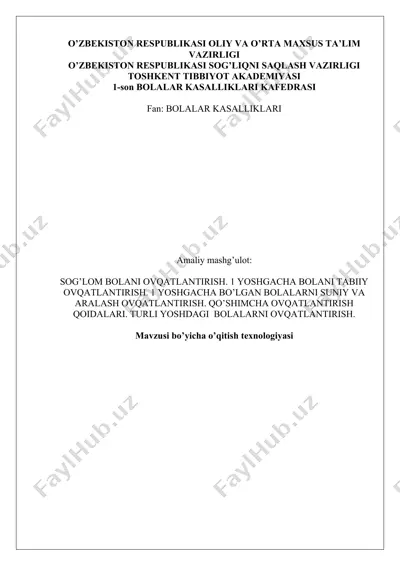 sog'lom bolani ovqatlantirish — DOCX
