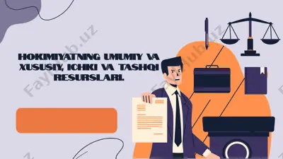 hokimiyatning umumiy va xususiy, ichki va tashqi resurslari — PPTX
