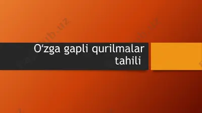 o'zga gapli qurilmalar tahili — PPTX