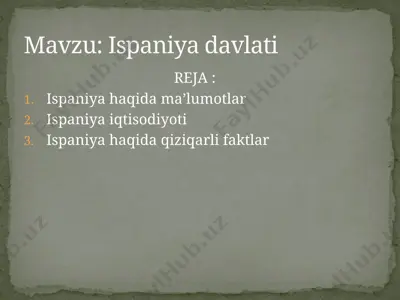 ispaniya davlati — PPTX