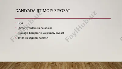 daniyada ijtimoiy siyosat — PPTX