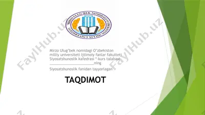 siyosiy hokimiyat tuzilishi va uni amalga oshirish mexanizmlari — PPTX