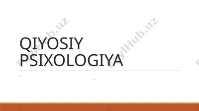 qiyosiy psixologiya — PPTX