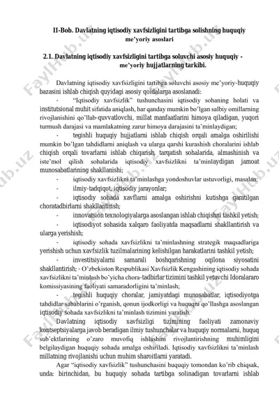 davlatning iqtisodiy xavfsizligini tartibga solishning huquqiy me’yoriy asoslari — PDF