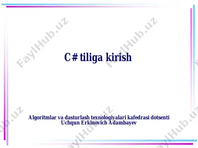 c# tiliga kirish — PDF