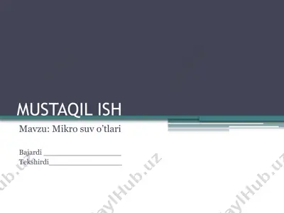 mikro suv o'tlari — PPTX
