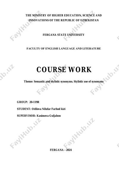 semantic and stylistic synonyms. stylistic use of synonyms — PDF