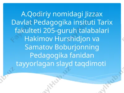 imom al-buxoriyning pedagogik qarashlari — PPTX
