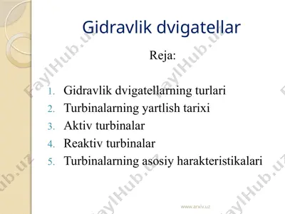 gidravlik dvigatellar — PPTX