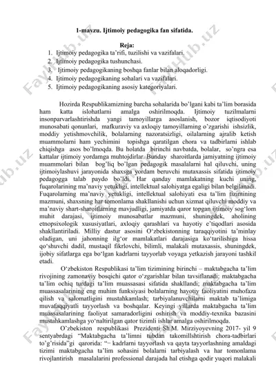 ijtimoiy pedagogika — DOCX