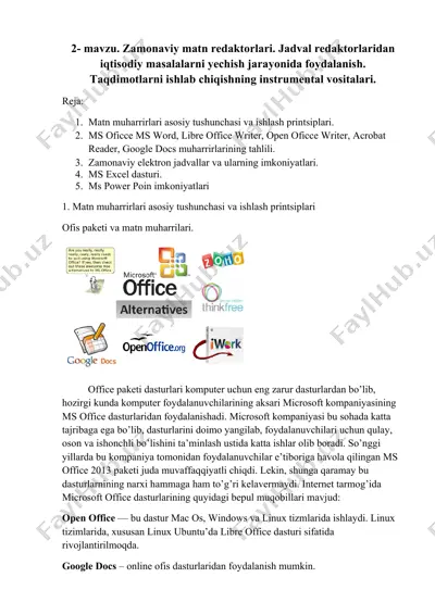 zamonaviy matn redaktorlari — DOCX