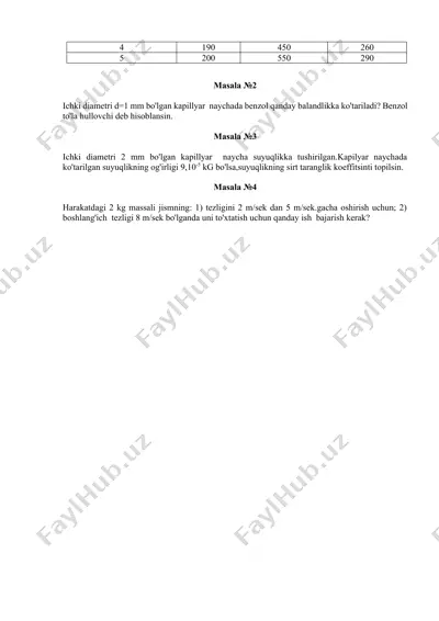 ichki diametri d=1 mm bo'lgan kapillyar — DOCX
