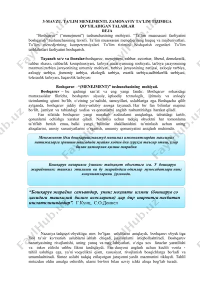 ta'lim menejmenti — DOCX
